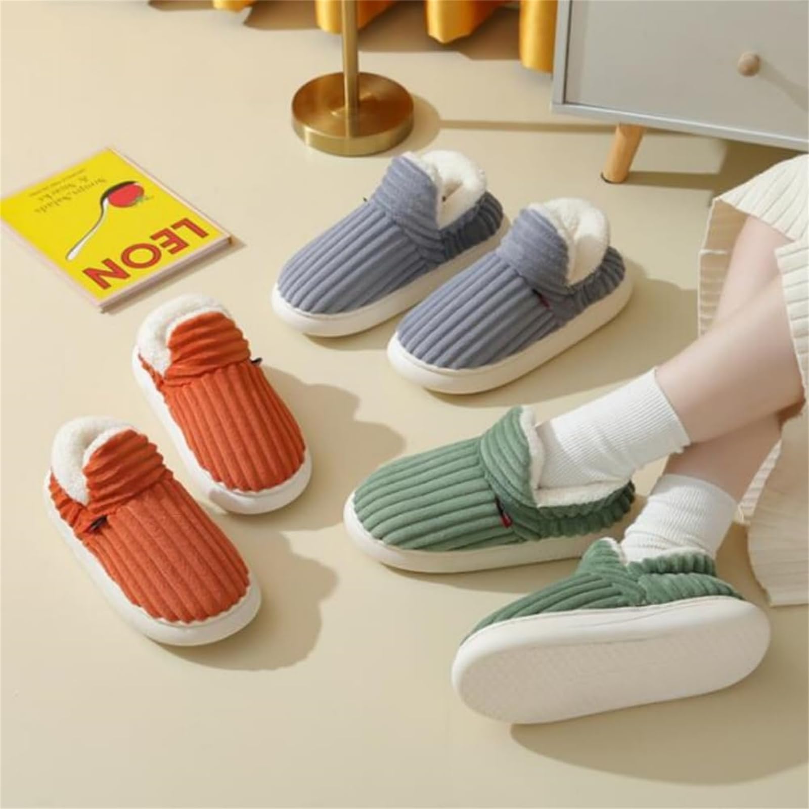 Ultra-Cozy Plush Lined House Slippers